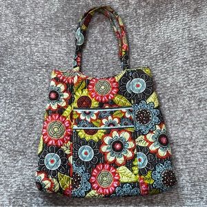 Vera Bradley Flower Shower Curvy Shoulder Tote Bag